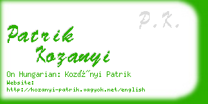 patrik kozanyi business card